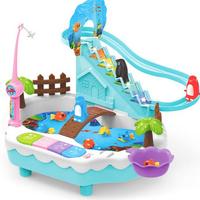 Gambar Set Kolam Pancingan Ikan Piano Musikal Tangga Seluncuran Pinguin Lucu - Biru dari Mads88 undefined 1 Tokopedia