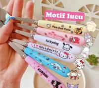 Gambar Sendok Garpu Motif Sanrio Kuromi Melody Cinnamoroll Pompompurin - Kuromi dari BUDI JAYA MOTOR undefined 4 Tokopedia