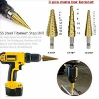 Gambar Mata Bor 3pcs Besi Kuningan Kayu Plastik Step Drill Pagoda Tingkat - 3 dari Berkah Jaya Utamaa undefined 5 Tokopedia