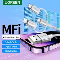 Gambar Ugreen MFi 3 in 1 USB to Lightning Micro USB Type C Fast Charging 2.4A dari Perlu Ada undefined 1 Tokopedia