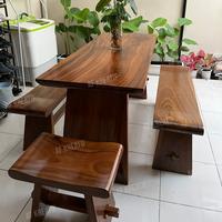Gambar Meja Makan Kayu Trembesi 4 Kursi Solid Suar Wood Restoran Cafe AF14 dari Hasna Furniture Indonesia undefined 1 Tokopedia