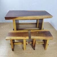 Gambar Meja Makan Kayu Trembesi 4 Kursi Solid Suar Wood Alami Cafe AF15 dari Hasna Furniture Indonesia undefined 2 Tokopedia