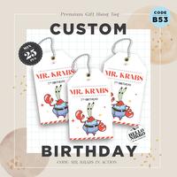 Gambar Gift tag birthday B53 - Mr. Krabs Action card bday ulang tahun ultah dari Hellonikko undefined 1 Tokopedia