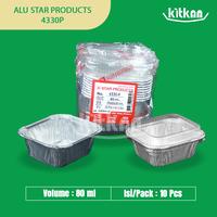 Gambar Aluminium Foil Tray/Wadah/Cup Kue Kotak Persegi Kecil 4330P+Tutup dari Kitkan.id undefined 3 Tokopedia