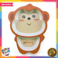 Gambar Bamboo Fiber Feeding Set Tempat Peralatan Makan Bayi Anak - MONKEY dari Happy Toon undefined 4 Tokopedia