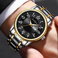 Gambar Sunlifex Jam Tangan Pria Bercahaya Tali Stainless Steel Jam Cowok - goldblack dari Rebirth Jam Tangan undefined 4 Tokopedia