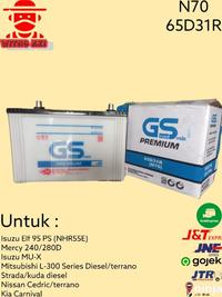Gambar Aki mobil basah mitsubishi Pajero,kuda diesel,L300 diesel N70 GS 12v65 dari witno aki undefined 1 Tokopedia