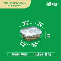 Gambar Aluminium Foil Tray/Wadah/Cup Kue Kotak Persegi Kecil Emas 4330P+Tutup dari Kitkan.id undefined 1 Tokopedia