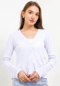 Gambar LLACES Clothing - Cardigan Wanita - Rib Knit LL Cardigan - White - XXXL dari LLACES Clothing undefined 1 Tokopedia