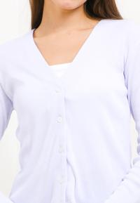 Gambar LLACES Clothing - Cardigan Wanita - Rib Knit LL Cardigan - White - XXXL dari LLACES Clothing undefined 3 Tokopedia