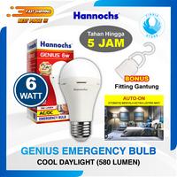 Gambar Hannochs Genius Lampu Bohlam LED Emergency 6 watt - Dua Fungsi AC DC dari Finnix Store undefined 1 Tokopedia