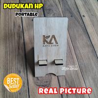 Gambar Dudukan HP Kayu / Holder Stand Sandaran Phone Portable Custom Grafir - Polos dari Kayu Arem undefined 1 Tokopedia