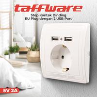 Gambar Colokan Dinding / Stop Kontak Universal EU Plug & 2 USB Port - SCN2 Kabel Plastik dari Jayabaadi undefined 1 Tokopedia