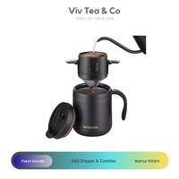 Gambar Saringan Kopi Stainless V60 Dripper with Coffee Tumbler 350 ML dari Viv Tea & Co undefined 1 Tokopedia