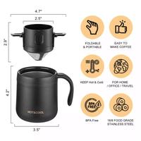 Gambar Saringan Kopi Stainless V60 Dripper with Coffee Tumbler 350 ML dari Viv Tea & Co undefined 3 Tokopedia