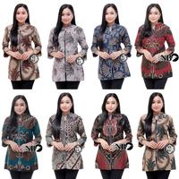 Gambar baju batik wanita modern atasan bluse batik kantor ready seragam murah - Model 8, XXL dari Aksara Batik Shop undefined 1 Tokopedia