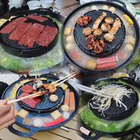 Gambar BULGOGI PAN 2 FUNGSI BBQ Grill Pan PLUS Shabu shabu pot 34 cm dari Mayba Store undefined 5 Tokopedia