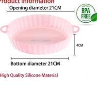 Gambar Air Fryer Silicone Pot Model Bulat Round Oven Food Grade Tahan Panas - Merah Muda dari EllizaMustikashop undefined 2 Tokopedia