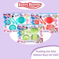Gambar LustyBunny Feeding Set Alat Makan Bayi Perlengkapan Makan Bayi LB-1423 - Biru dari Lustybunny Baby undefined 1 Tokopedia