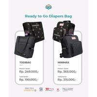 Gambar Bayiku.id Diaper Bag Tote Todibag dan Minimax Ransel - Tas Popok Bayi - Charcoal, TOTE dari Aurel Babyshop undefined 2 Tokopedia