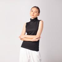 Gambar Manset Baju Kaos Sleeveless Turtleneck Tanpa Lengan / Yukensi Hitam - S-M dari Moderia Casual undefined 5 Tokopedia