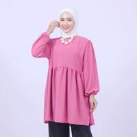 Gambar Lira Tunik Crinkle Airflow Susun Busui Friendly Pink Granada Fashion dari GranadaFashion undefined 2 Tokopedia