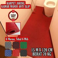 Gambar KARPET KARET PVC JARING ANTI SLIP 1 ROLL FULL 120CM X 15M TEBAL 6MM - Abu-abu dari NEW VICTORI KARPET undefined 2 Tokopedia