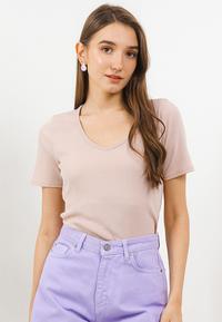 Gambar LLACES Clothing - Blouse Wanita - Rib Knit Lark Tee V Neck - Cream - S dari LLACES Clothing undefined 1 Tokopedia