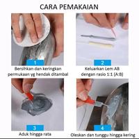 Gambar Lem AB Epoxy Kuat Metal Casting Glue Penambal Besi Radiator Anti bocor dari Asr 24 undefined 2 Tokopedia