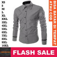 Gambar Kemeja Pria SURABAYA Jumbo Panjang Polos Garis ABU TUA MUDA X HITAM - XXL, PRIA PENDEK dari CORATCORETUDIO SHOP undefined 1 Tokopedia