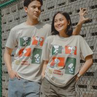 Gambar BAJU KAOS UNISEX PRIA & WANITA UNION STATE T-SHIRT SNOOPY TENNIS - Sand, S dari UnionState undefined 1 Tokopedia