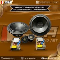 Gambar Speaker Split 2way Gramond R2 Black Studio Limited - Midbass W-65G dari Clarity Sound Art - Jakarta undefined 2 Tokopedia