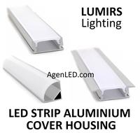 Gambar LUMIRS Kap Housing Aluminium Lampu LED Strip Dudukan Rel Bar Cover 1M - TIPE SAYAP dari AgenLED undefined 1 Tokopedia
