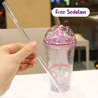 Gambar Wakakids Gelas Tumbler Cup Glitter Unicorn Botol Minum Aesthetic Lucu - Pink Dino dari Wakakids undefined 3 Tokopedia