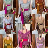 Gambar MBK Kebaya italy metalik payet tumpuk double2 - gold lasem, XL dari indah str undefined 3 Tokopedia
