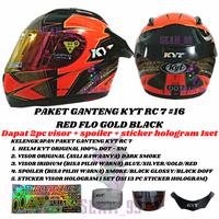 Gambar HELM KYT RC7 #16 RED FLO GOLD BLACK FULL FACE ORIGINAL SNI DOT - PG.VISOR GOLD, L dari CS Helmet_NEW undefined 1 Tokopedia