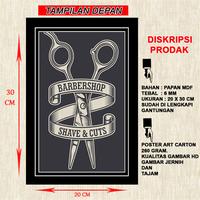Gambar Poster Kayu Papan MDF /  Poster Barbershop Pangkas Rambut Dan Salon D. - Kuning dari nahda fashions undefined 2 Tokopedia