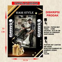 Gambar Poster Kayu Papan MDF /  Poster Barbershop Pangkas Rambut Dan Salon D. - Kuning dari nahda fashions undefined 3 Tokopedia
