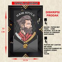 Gambar Poster Kayu Papan MDF /  Poster Barbershop Pangkas Rambut Dan Salon D. - Kuning dari nahda fashions undefined 1 Tokopedia