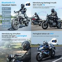 Gambar GX8 Motor Helm Bluetooth Intercom Headset 8-Rider Rentang 1500m BT 5.1 - GX8 dari GEARELEC-ID undefined 4 Tokopedia