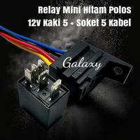 Gambar Relay Mini AC / Universal Mobil - 12v + Soket Kabel - Hitam polos dari Galaxy.Express undefined 4 Tokopedia