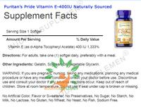 Gambar 100% Natural Vitamin E 400IU | 100 Softgel -- Puritan's Pride dari GudangSuplemenStore undefined 4 Tokopedia