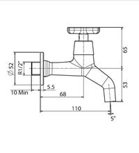 Gambar American Standard Keran Tembok - Winston Wall Tap (Cross Handle) dari American Standard undefined 2 Tokopedia