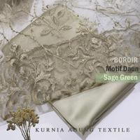 Gambar Kain Brukat Premium / Tile Bordir Warna SAGE GREEN Motif Daun per 0.5m - Sage Green dari Toko Kain Kurnia Agung undefined 3 Tokopedia