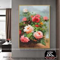 Gambar Lukisan bunga peony elegant ukuran 120cmx80cm BINGKAI. - 04, 60x90 dari sankheiart undefined 1 Tokopedia