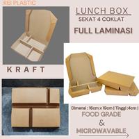 Gambar Paper Lunch Box Sekat 4 Coklat Tebal Laminasi Kotak Makan dari rei plastic undefined 1 Tokopedia