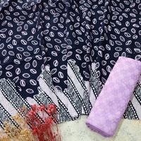 Gambar kain batik 2 warna pinggir gelombang bahan katun khas trusmi cirebon - 3, 1 batik 1 polos dari Batik Elliza undefined 4 Tokopedia