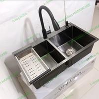 Gambar Kitchen Sink Bak Cuci Piring Wastafel Stainless SUS 304 - 8245 BK BLACK dari BABEH SANITARY undefined 2 Tokopedia
