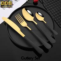 Gambar Sendok Garpu Sumpit Pisau Set Stainless Korea Alat Makan Cutlery Set - BlackGold No.2 dari DariDuaSatu undefined 2 Tokopedia