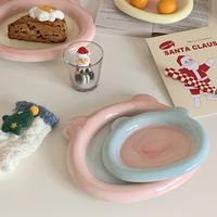 Gambar CHIYA Ceramic Bear Plate / Piring Keramik Berbentuk Beruang - Blue Pink L dari Jafa Home Living undefined 4 Tokopedia